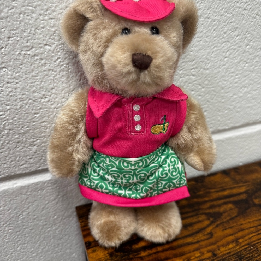 Plush Bear with Pink Outfit and Green Skirt
